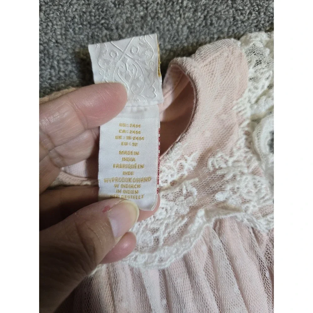 Heirloom by Polly Blinders Pink Lace Dress 24M Girl Tiered Ruffle Princess